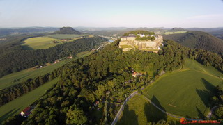 Königstein a Lilienstein od západu