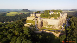 Königstein a Lilienstein od západu